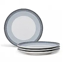 Conjunto de Pratos para Salada e Sobremesa com 4 Peças, Formato Redondo, Material de Porcelana e Designer Moderno, Noritake G017-405D