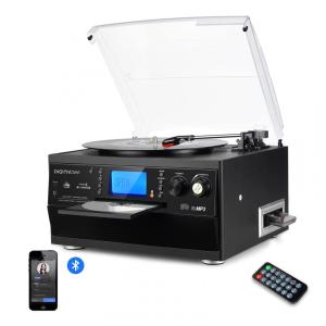 Vitrola Toca Discos com Alto falantes Estéreo, Conversor de Vinil LP para MP3, 110v, DIGITNOW 6543846581, Preto