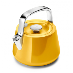 Chaleira de Chá Alcaravia Caraway 2 Litros em Aço Inoxidável com Apito, Amarela