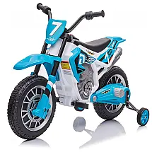Moto Elétrica Infantil com 2 Velocidades e Rodas de Treinamento, 12V, Aokoy, Azul