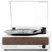 Vitrola Toca Discos Retrô Vitrola, 3 Velocidades com USB e Alto Falantes Embutidos, 110v, UDREAMER UD002 Yellow, Marrom