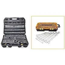Conjunto de 192 Ferramentas Mecânicas e 8 Chaves, DEWALT, Amarelo