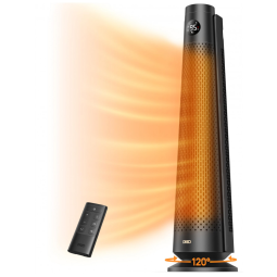 Aquecedor Dreo para Ambientes Amplos, 76 cm, Controle Remoto, Oscilação de 120°, Termostato Ajustável, 5 Níveis de Calor