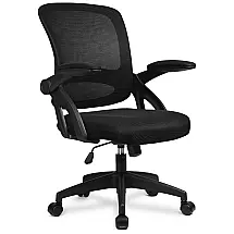 Cadeira de Escritório Ergonômica Giratória com Suporte Lombar e Altura Ajustáveis, COMHOMA ch121black, Preto