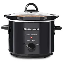 Panela Elétrica Cerâmica, 2.8 L com Temperatura Ajustável, 110V 170W, Elite Gourmet MST 350B, Preta
