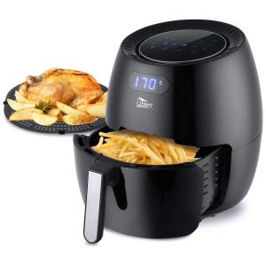 Fritadeira Elétrica AirFryer 6.5L sem Óleo com Temporizador de 30 Minutos, 1700W, 110V, HIMALY, Preto
