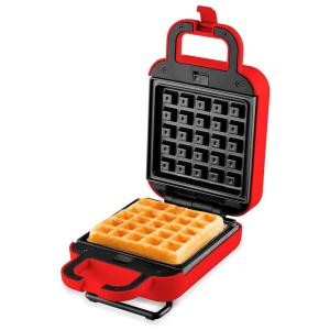 Máquina de Waffle Antiaderente, Aço Inoxidável, 1000W, 110v, ELITE GOURMET EWM1500R, Vermelho