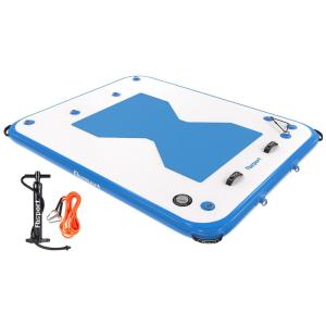 Plataforma Inflável Flutuante Suporta até 2 Pessoas com Bamba de Ar Manual, FBSPORT, Azul