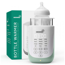 Aquecedor de Mamadeira GROWNSY Nutri Bottle com Recurso AutoLift Inovador, Aquecimento Rápido 10 em 1 com Luz Noturna