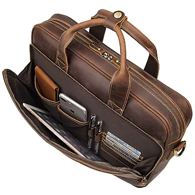 Bolsa, Pasta de Couro Vintage