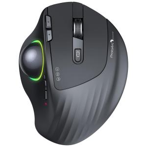 EM01 Mouse Ergonômico sem Fio Reduz a Tensão do Pulso com 3 Conexões Bluetooth e Controle de Polegar, 1000, 2400 DPI, PROTOARC, Preto