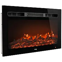 Lareira Elétrica de Embutir A58x70L com Controle Remoto, 110V, RecPro, Preta