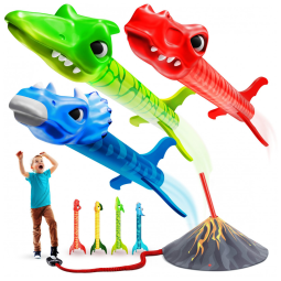 Lançador de Foguete de Dinossauro para Crianças Brinquedos para Crianças ao Ar Livre Ninja Blast