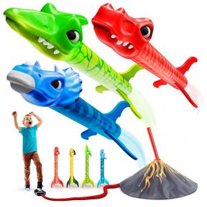 Lançador de Foguete de Dinossauro para Crianças Brinquedos para Crianças ao Ar Livre Ninja Blast