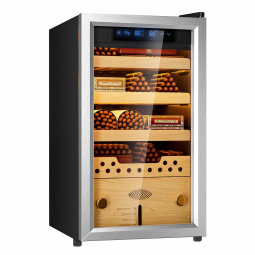 Umidor Elétrico para Charutos com Resfriamento por Compressor - Controle Premium de Umidade, Caixa de 40L com Prateleiras de Cedro,Manastin.