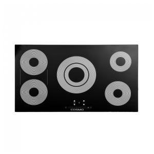 Cooktop elétrico 91 cm Cosmo vidro cerâmico preto 5 queimadores zona tripla e queimadores sincronizados 9200 W 220V