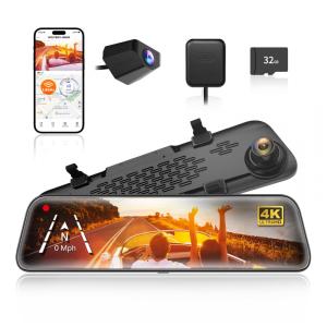 Câmera Veicular Frontal Full HD 1296P com Visão Noturna e Assistente de Estacionamento, WOLFBOX G840, Preto