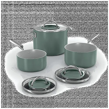 NeverQuit 6-Piece Ceramic Saucepan Cookware