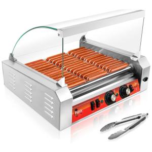 Máquina para Cachorro Quente em Aço Inoxidável com 11 Rolos até 30 Salsichas, 110V 1670W, Fizix, Prata