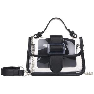 KooJ Bolsa Feminina de Ombro 2 em 1 Transparente, KOOIJNKO, Preto