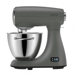 Batedeira Planetária ZACME Cinza 8 Velocidades 5,5L 600W Corpo Metálico Motor DC Display LED Timer Resfriamento Silenciosa 110V