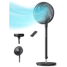 Ventilador de Coluna 9 Velocidades Ajustáveis e 3 Modos, 240V 19W, CTOMOA TF009, Preto