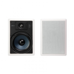 Par de caixas de embutir na parede Polk Audio RC85i 2 vias retangulares 8" branco para ambientes úmidos 100W