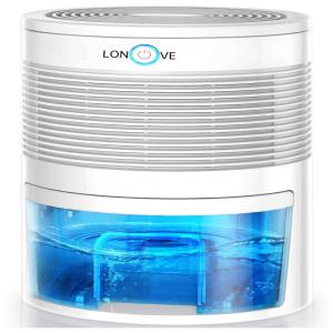 Desumidificador LONOVE 800ml, Portátil, Espaço Até 15m2, Branco 110V