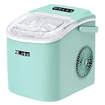 Máquina de Gelo até 12 kg em 24H Portátil com Autolimpeza e Colher de Gelo, 110V 300W, Zlinke, Verde