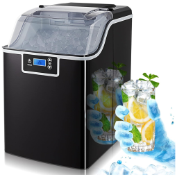 Máquina de Gelo Automática Portátil Produz até 19kg, 24H, Cor, 110v, ELECTACTIC Z5820BN BLACK, Preto