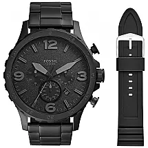Relógio Masculino com Cronógrafo de Quartzo em Aço Inoxidável, FOSSIL, Preto