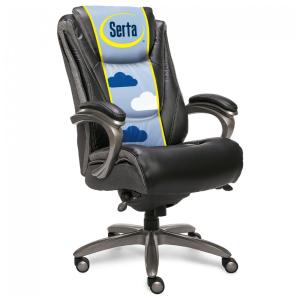 Cadeira de Escritório Executivo Ergonômica Giratória com Encosto Médio, SERTA 44951, Preto