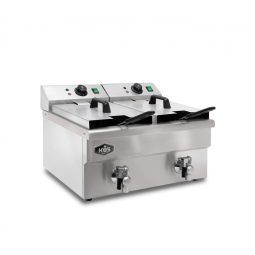 Fritadeira Elétrica Dupla Profissional 11,4 Litros de Capacidade, Aço Inoxidável, 110V 3500W, KWS DY 12