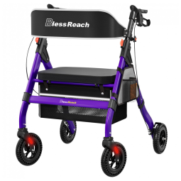 Andador para Idosos e Adultos com Assento, até 200 Quilos, BlessReach, Roxo