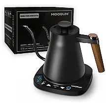 Chaleira Elétrica MOOSUM 800mL em Aço Inoxidável com Controle de Temperatura, 110V 1200W, Preta