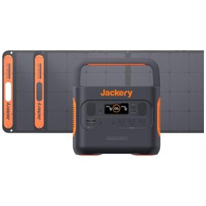 Gerador de Energia Solar Portátil 2000 PRO com 2 Paneis SolarSaga 200W, 3 tomadas CA de 2200W e Carregamento Rápido