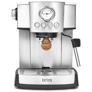 Máquina de Café Expresso 15 Bar em Aço Inoxidável com Bocal de Leite, 110V 1350W, Brim 50030, Prata