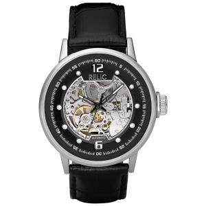 Relógio Masculino Analógico Automático de Couro, RELIC BY FOSSIL ZR77224, Preto