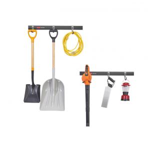 Kit de Ganchos Organizadores para Garagem com 1 Trilho e 7 Ganchos Rubbermaid