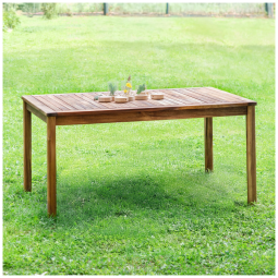 Mesa infantil externa Guidecraft Acadia Natural em madeira acácia 122cm