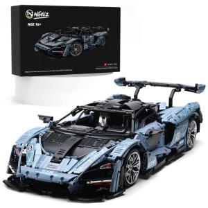 Kit de Construção, Escala 1:8, Carro de Corrida Sanna GTR com 3780 Peças para Adolescentes e Adultos, Nifeliz, Azul