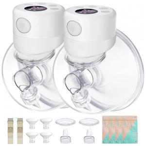 Bomba Tira Leite Única Elétrica Recarregável com Painel Digital 2 Modos e 9 Níveis de Sucção, Branca, XIMYRA S12 White, Branco