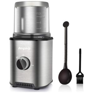 moedor de café elétrico 300 w, moedor de café automático com capacidade de 100 g recipiente de aço inoxidável destacável, moedor elétrico