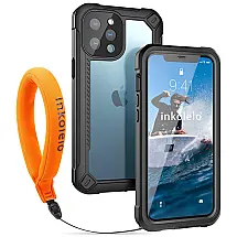 Capinha Compatível com a va d com Vidro Temperado, INKOLELO iPhone 12 Pro Max 6.7 inch, Preto