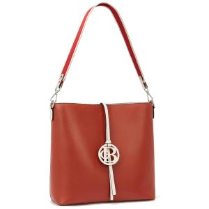HOSTANTEN Bolsa de Ombro Feminina de Couro , Marrom