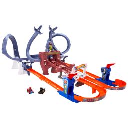 Pista de Corrida Multi-voltas Racer Verse Homem Aranha com Carro do Homem-Aranha e Pantera Negra, Hot Wheels