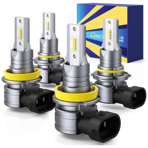 Kit Xenon Lâmpadas LED Branca 15000 Lumens 6500K, 4 Peças, HONCS 9005, HB3H11, H8, H9, Preto