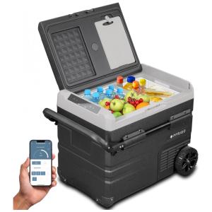 Cooler Elétrico Automotivo Portátil 45 Litros com Controle por APP, PFRIGO, Preto e Cinza
