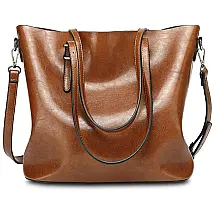 Pahajim Bolsa Feminina de Ombro em Couro Sintético, Marrom