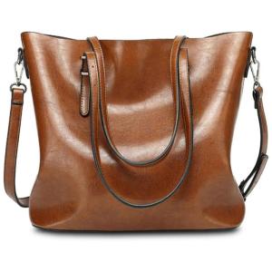 Pahajim Bolsa Feminina de Ombro em Couro Sintético, Marrom